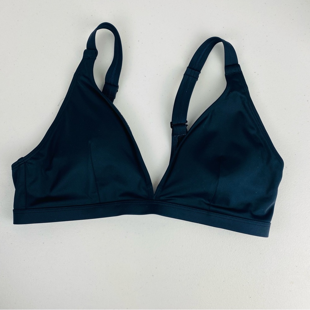 BLANQI Maternity Black Adjustable‎ Strap Wireless Triangle Swim Top Size Large